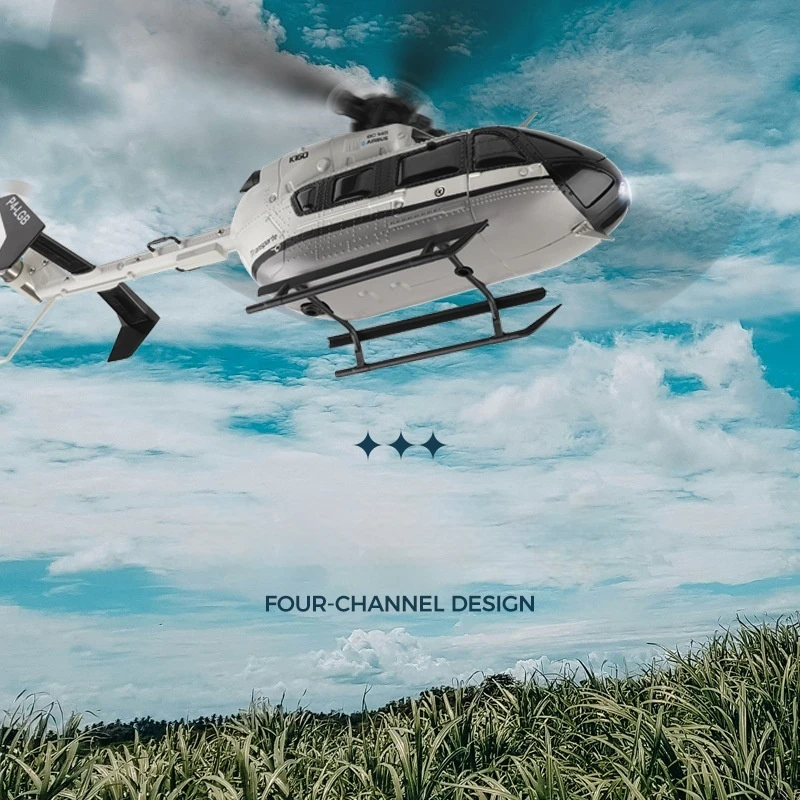 

Wltoys Rc Helicopter - Brushless Motor Fixed Altitude Four-Axis 4-Channel Simulation Ec-145 Style Model Airplane Toy Gifts