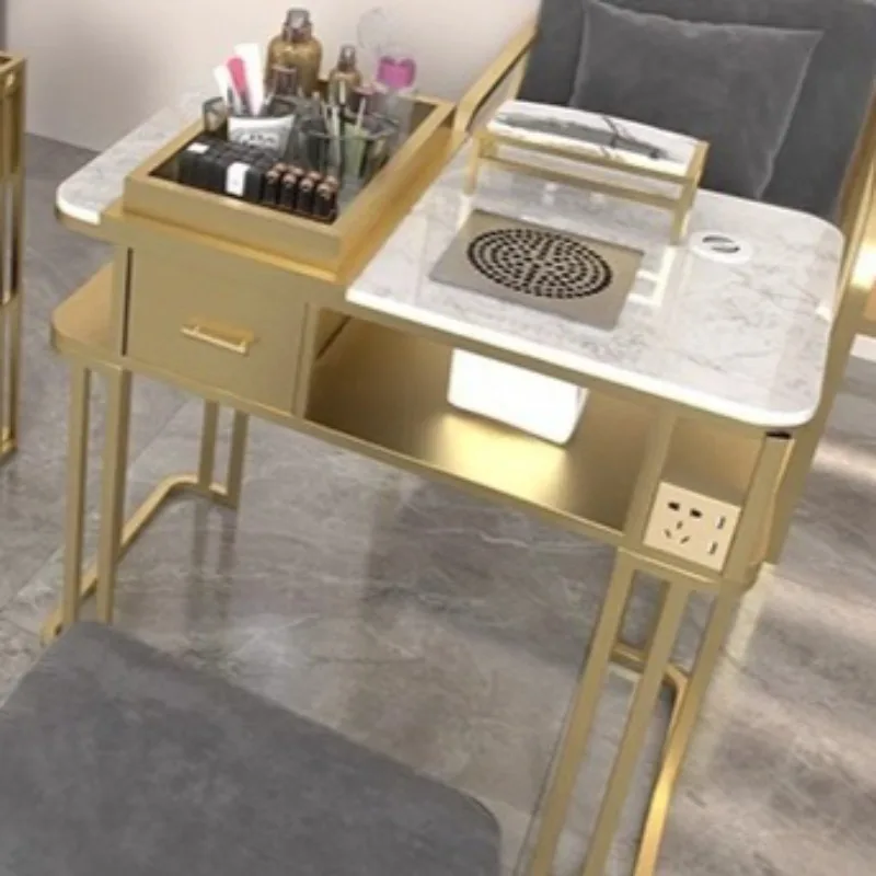 New Fashion Wrought Nail Table Iron Storage Drawer Stain-resistant Nail Table Useful High Salon Furniture Nageltisch XYMJZ
