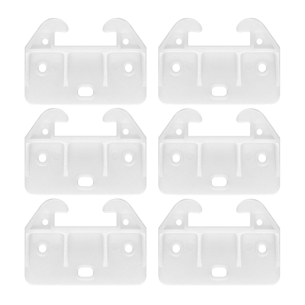 

6 Pcs Crab Shaped Hooks Plastic Large White Holder Cabinet Drawer Guides Center Mount Slides Wardrobe Dresser Replacement Parts