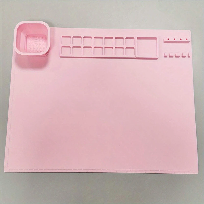 1PCS Silikon Malerei Pad Pinsel Halter Silikon Kunst Malerei Palette Waschbar Graffiti Matte Geburtstag Geschenk Ölfarbe Pad – Detail 8