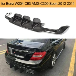 Carbon Fiber Car Rear Bumper Diffuser for Mercedes Benz W204 C63 AMG C300 Sport 2012 - 2014 Rear Diffuser Apron Lip Spolier FRP