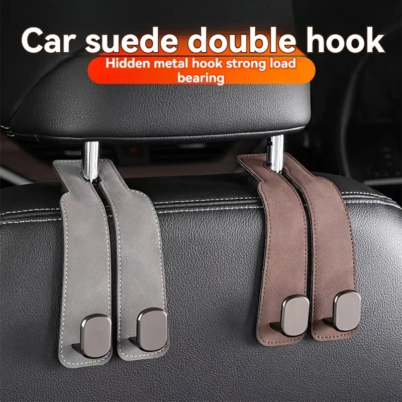 

New Premium Car Seat Back Hook - Hidden PU Leather Storage for Small Objects - Invisible Design - Easy Installation