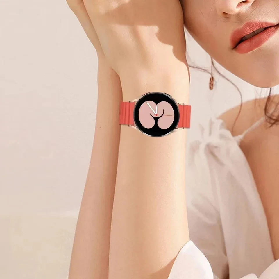 Pulseira de silicone para samsung galaxy watch 7 6 5 4/huawei watch gt5/4/3/5 pro 46mm pulseira magnética respirável para amazfit gtr/gts