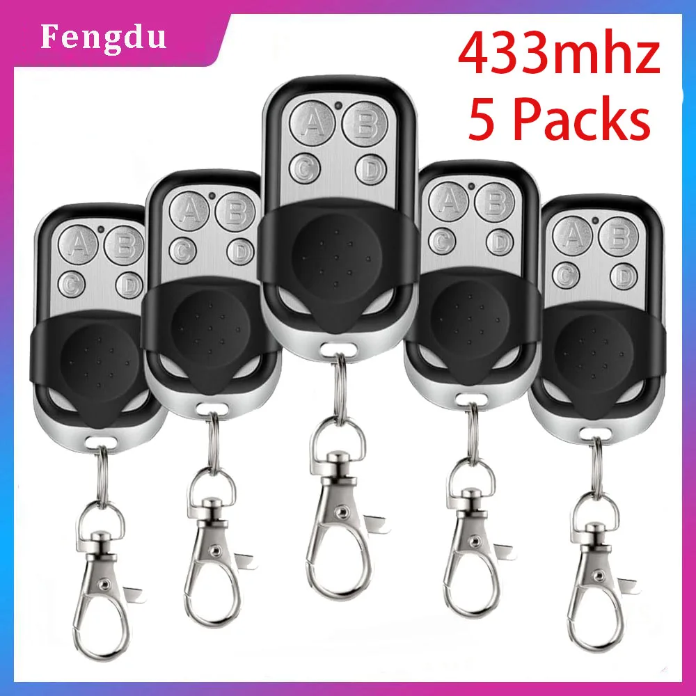 5 Packs 433.92MHz Universal Copy Remote for Cloning Electric Rolling Driveway Gate Opener Compatible with Various Brands