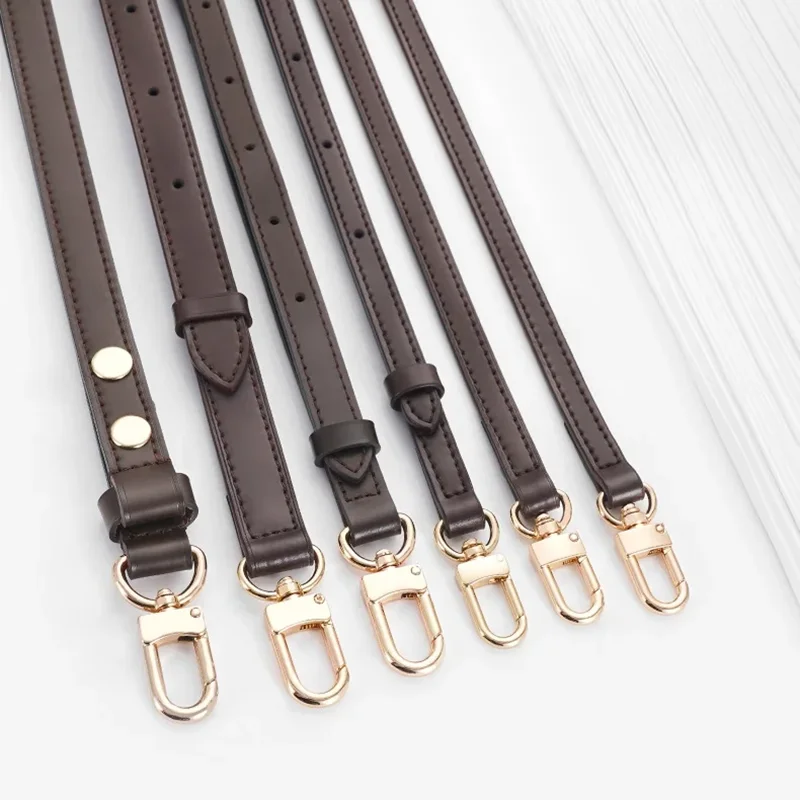 Dark Brown Replacement Leather Bag Straps for LV Speedy 20 25 30 Shoulder Straps Ajustable Crossbody Long Bags Belt Accessories