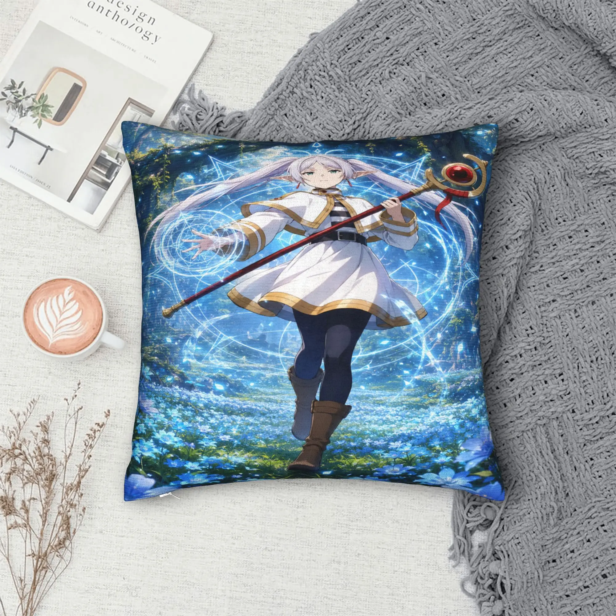Pillow Case Frieren Beyond Journeys Comfy  Pillow Cover For Sofa Couch Bed Living Room Cute Funny Pillowcases