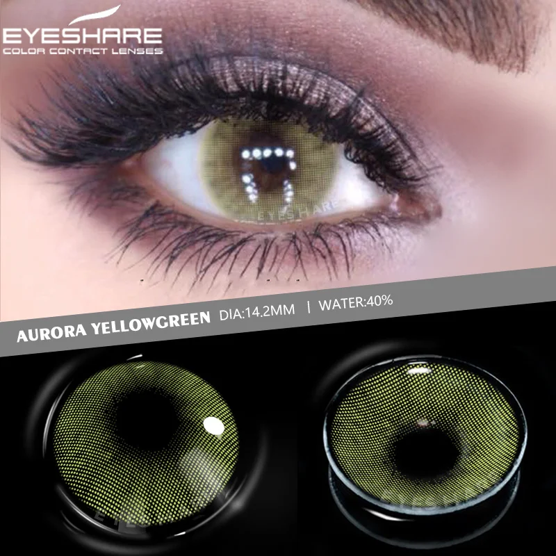 EYESHARE Colored Contact Lenses Eyes Natural 2pcs Cosmetic Blue Green Colored Contact Lens Beautiful Pupil Yearly Eye Color Lens