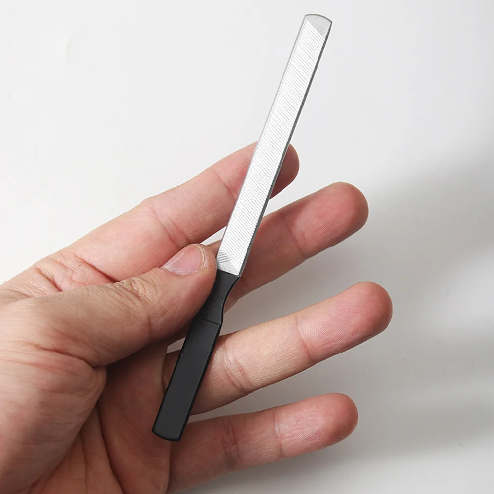 

2pcs Stainless Steel Files Double-Sided Nail Trimming Files For Natural Nails Manicure Tool Pedicure Use Durable Non-Rust Nail