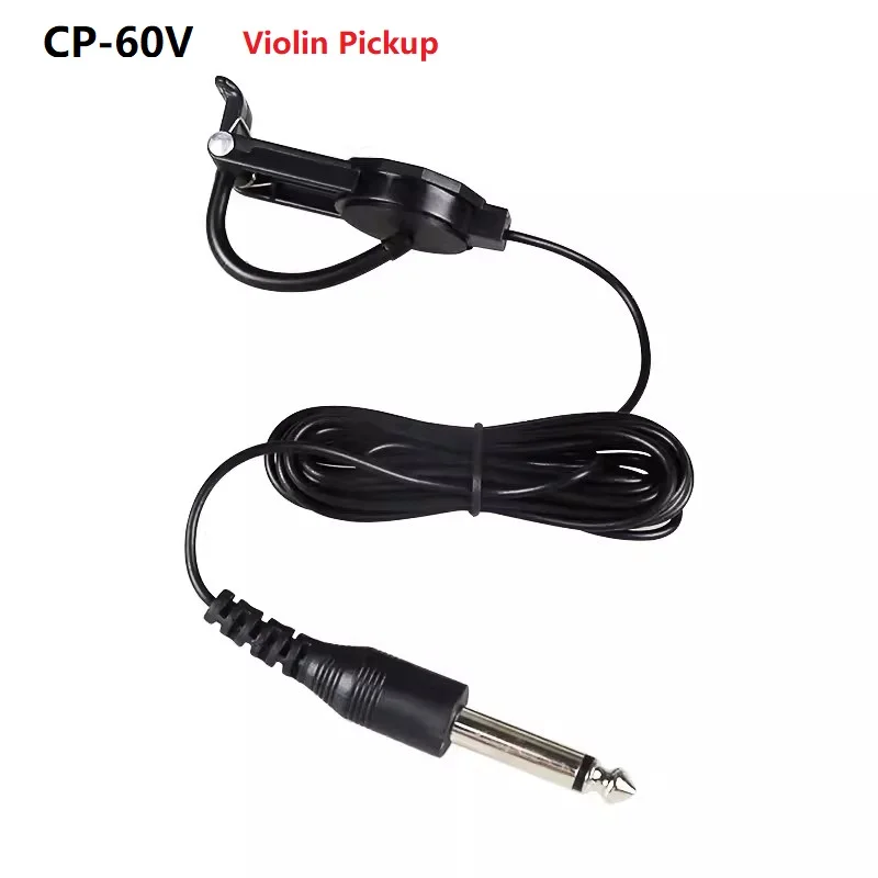 Musedo CP-60V Pickup for Violin, CP-60G Pickup for Guitar Clip-on Pickup with 14 Jack 2.5M Cable Compact Professional