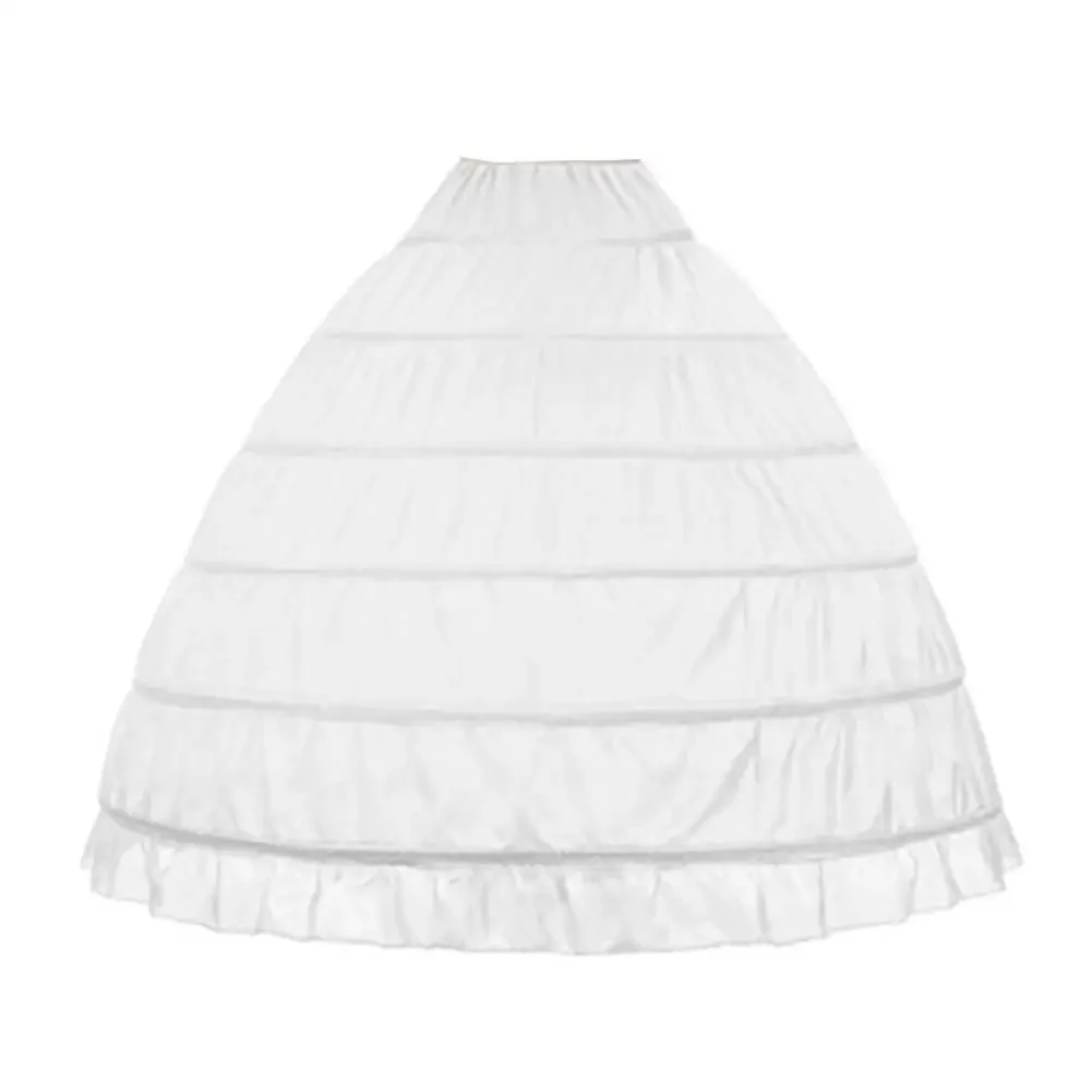 

White Tulle 6 Hoops Petticoat for Women Underskirt Slip Crinoline for Bridal Dress