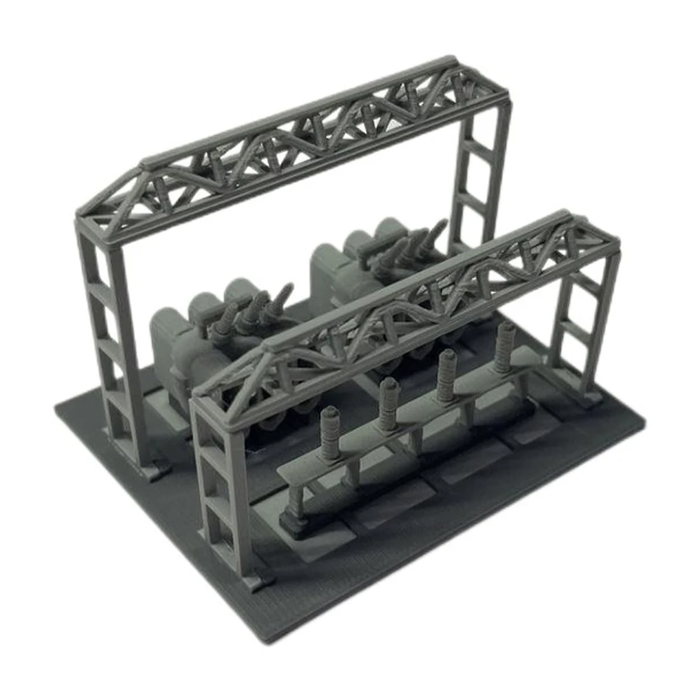 Modelo de subestação de energia diorama em escala n, acessórios de layout ferroviário de construção industrial, kit transformador de subestação elétrica