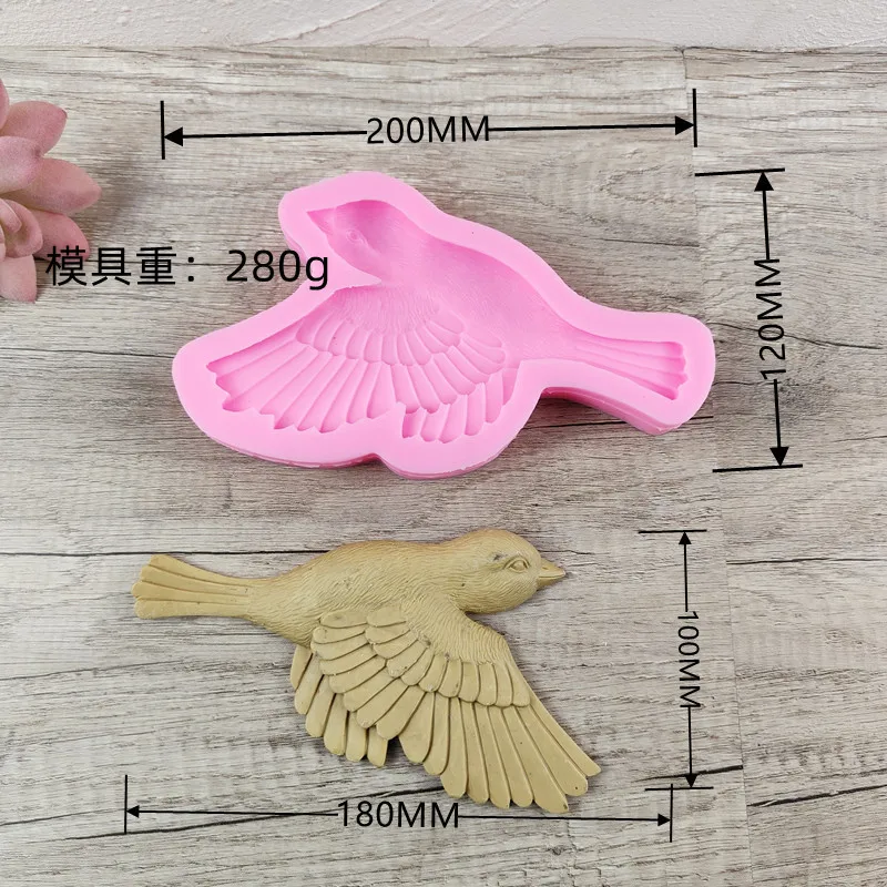 Stampo in Silicone per uccelli alati grandi resina epossidica ornamenti per candele fondente stampo per sapone per pasticceria Cupcake decorazione