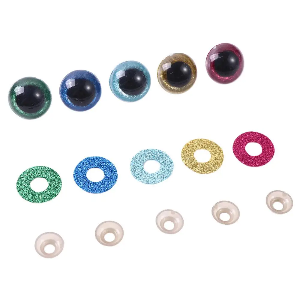 Yeux de sécurité en plastique à paillettes 3D pour jouet Amigurumi beurre, yeux exécutifs pour poupées, mélange animal, 14mm, 16mm, 18mm, 20mm,