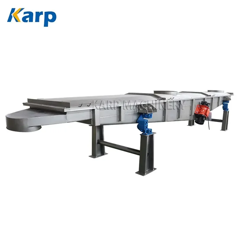 Food Processing Stainless Steel Standing Two Vibrating Motors Low Noise 70dB Smooth Vibrating Feeder