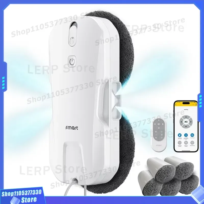 Automatic Glass Cleaning Robot 3800Pa Suction Smart Gyroscope Navigation for High Rise Windows Efficient Exterior Washer