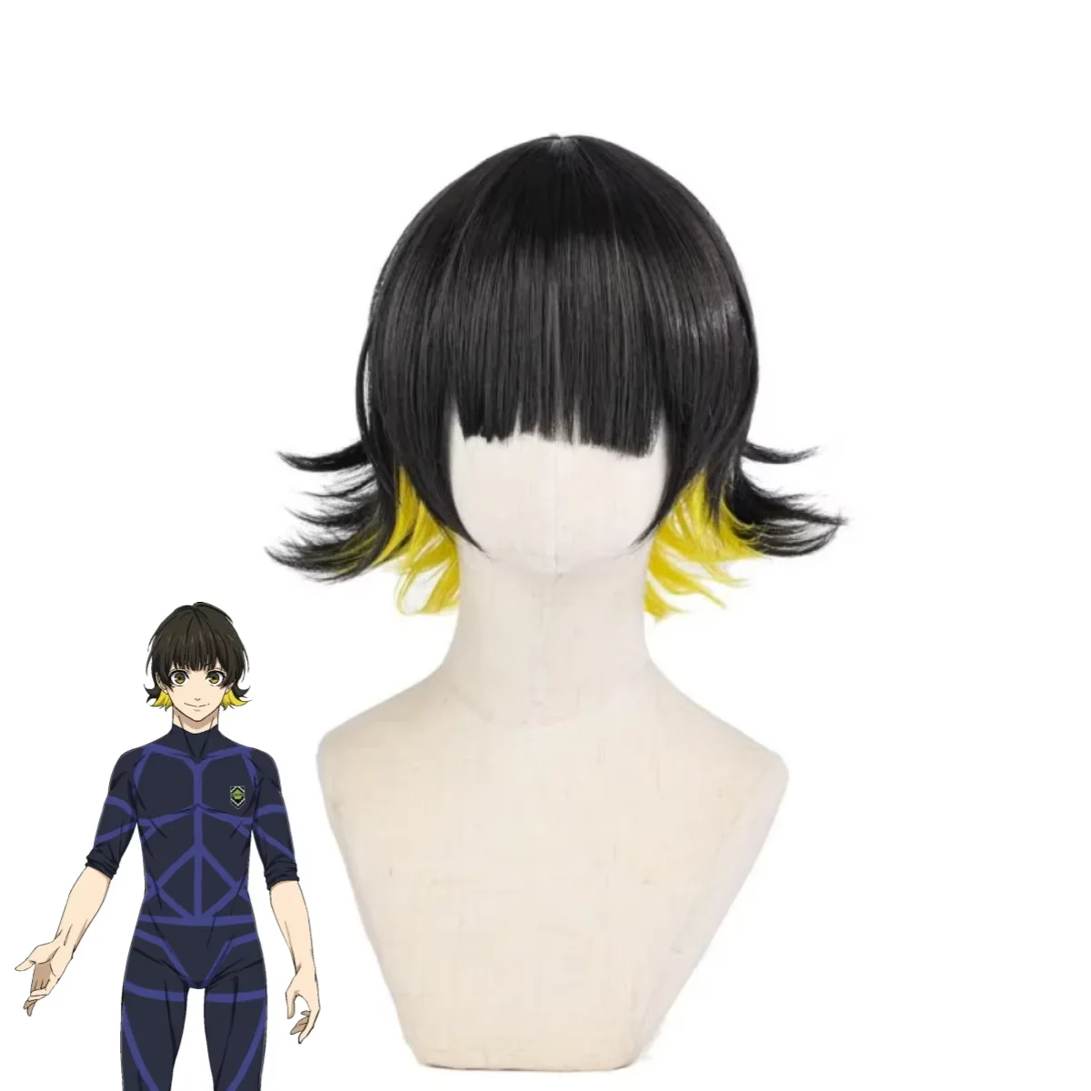 Parrucca Cosplay Anime Blue Lock Bachira Meguru per Uomo e Donna, Accessorio per Feste e Performance, Unisex, per Halloween