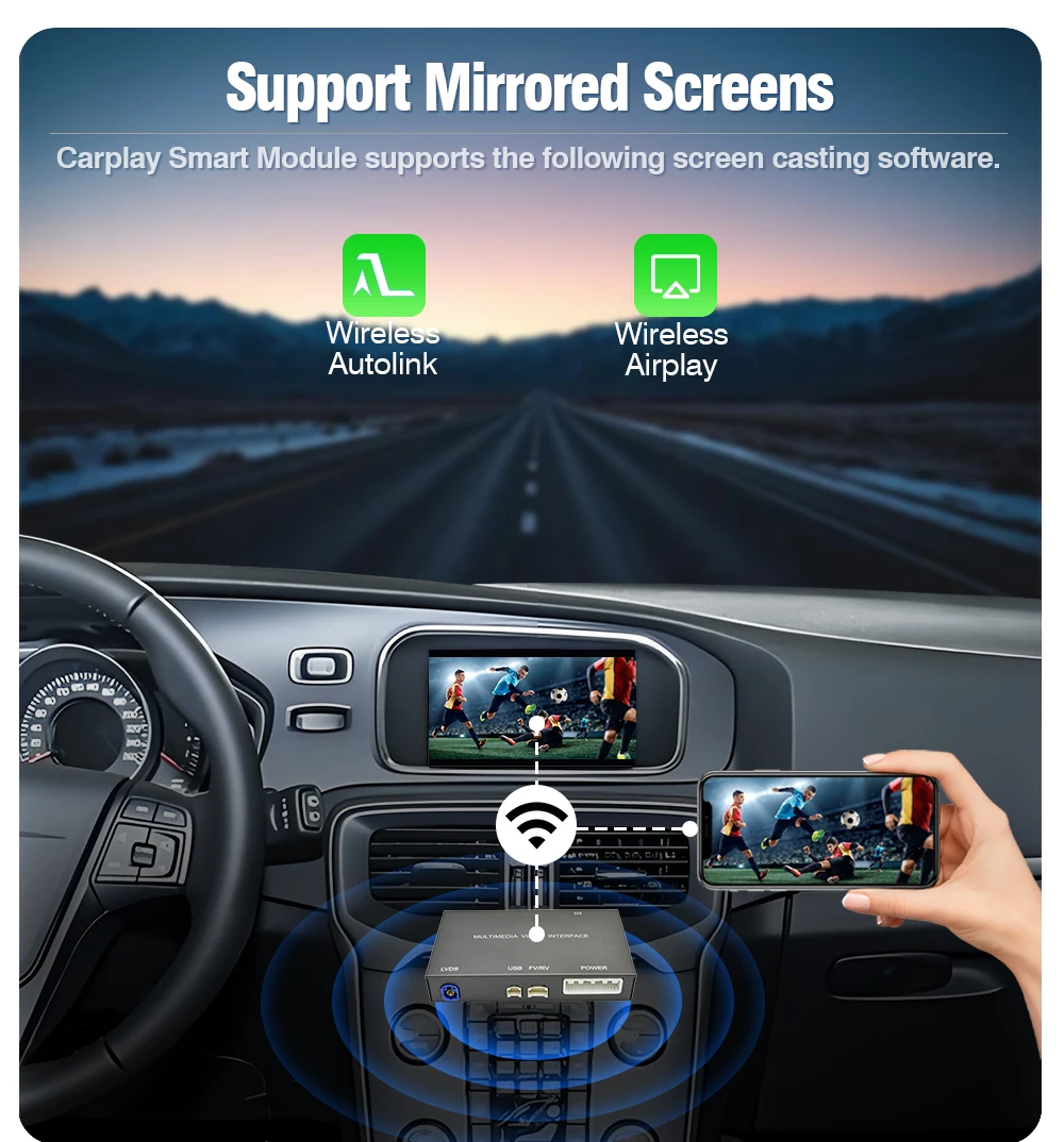 AUTOTOP Kabelloser CarPlay Decoder Box für Volvo S60 S80 XC60 V60 V40 2010-2018 Android Auto Modul Spiegelverbindung GPS Navi BT – Detail 9