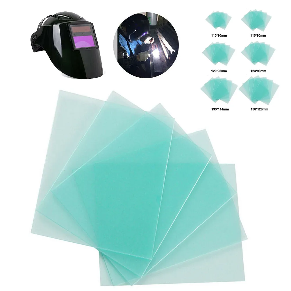 10Pcs/lot Clear PC Welding Shield Cover Green Clear Lens Protector Plate For Welding Screens Helmet Mask Replacement Accessories