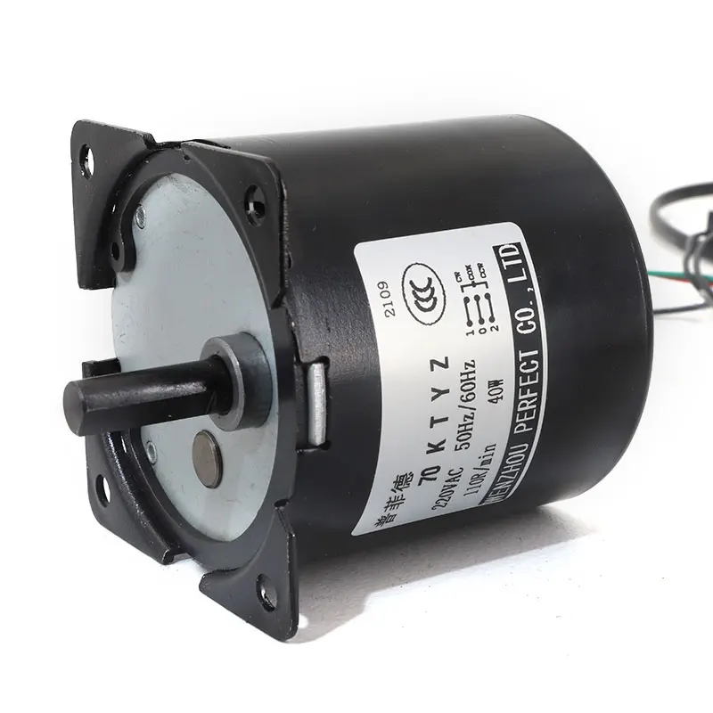 High Torque 160KG 40W AC 220V Permanent Magnet Synchronous Motor 220V 70KTYZ CW/CCW Metal Geared Slow Speed Motor 2.5 To 110RPM