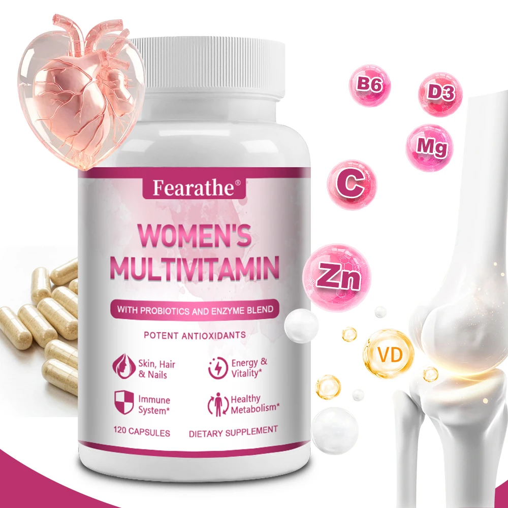 Women's Multivitamin Capsules, Nutritional and Energy Supplement, Skin, Nails, Hair, Energy and Immunity Health, Antioxidants