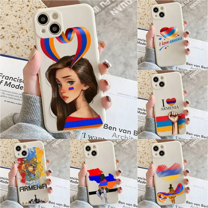 Armenia Armenians Flag Phone Case For Iphone 7 8 Plus X Xr Xs 11 12 13 Se2020 Mini 14 Pro Max Candy Case