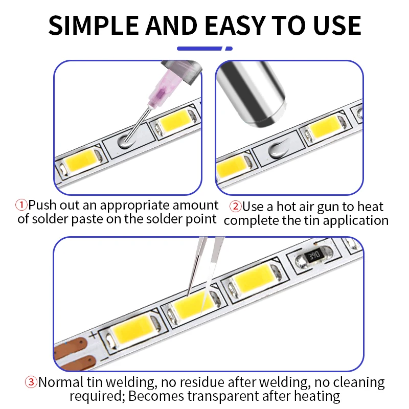 LUXIANZI 138℃ Solder Paste Syringe Flux Lead-free Sn42Bi58 For Soldering SMD BGA IC PCB Needle Tube  No Clean Welding Paste