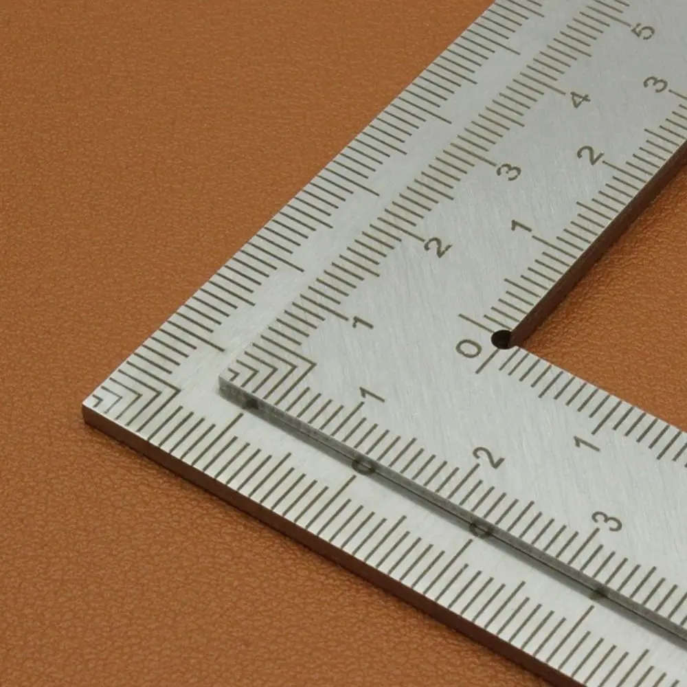 Mini Stainless Steel L-shaped Ruler High Precision Double Sided Right Angle Ruler Thickened 90 Turning Measuring Ruler