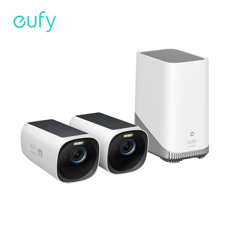 eufy segurança S330 eufyCam 3 Câmera de segurança externa sem fio 4K Câmera Painel solar Forever Power Face Recognition AI