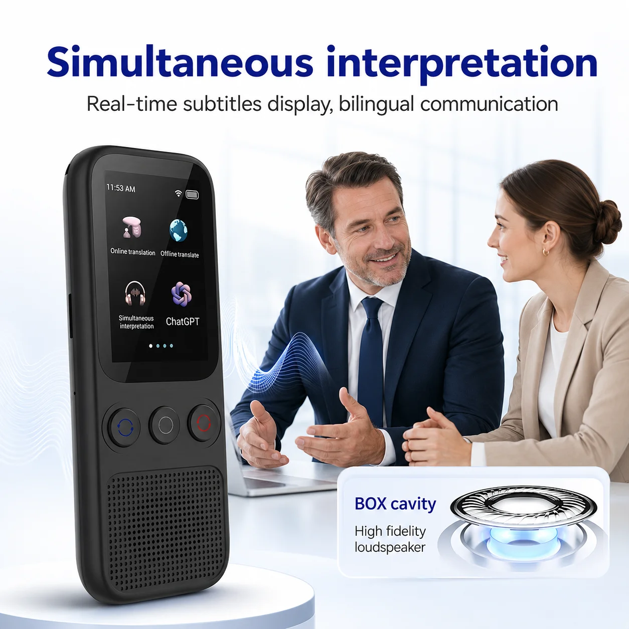 Smart Language Translator, Works Great Without WiFi, Built-in 18 Offline Languages, Real-Time Two-Way Voice Translation
