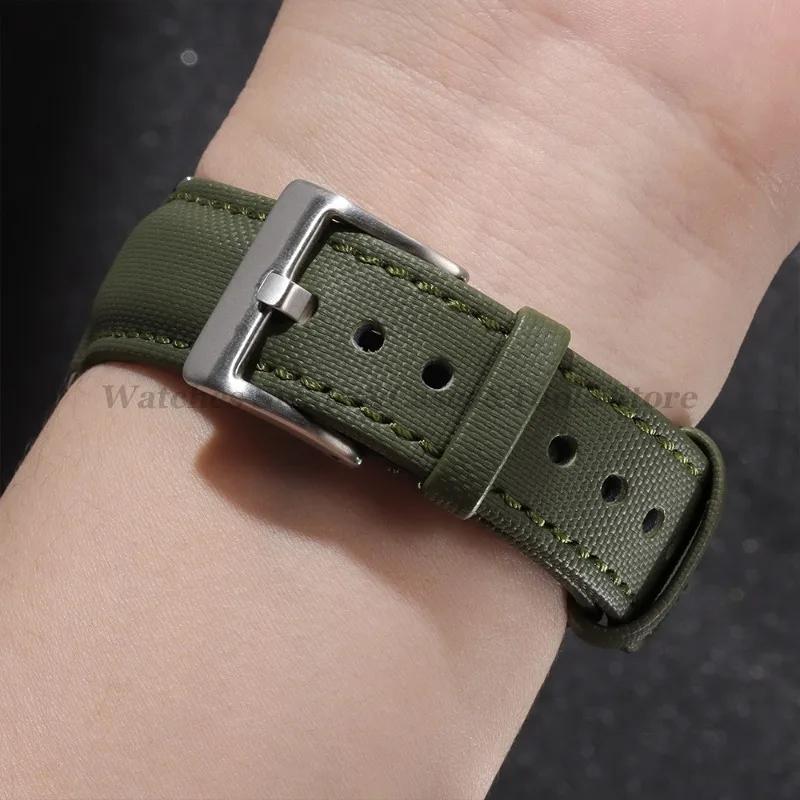 20mm 22mm Sailcloth Watch Straps for Omega for Blancpain for Seiko Divers Men\'s Women Quick Release Waterproof Nylon Wristbands