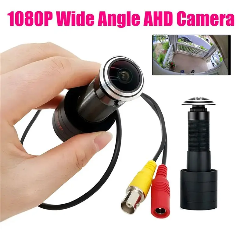 ABKQ-2Pcs 1.7Mm Panorama Fish-Eye 1080P Wide Angle AHD Camera PAL 2MP CCTV Door Viewer Adjustable For Home Security