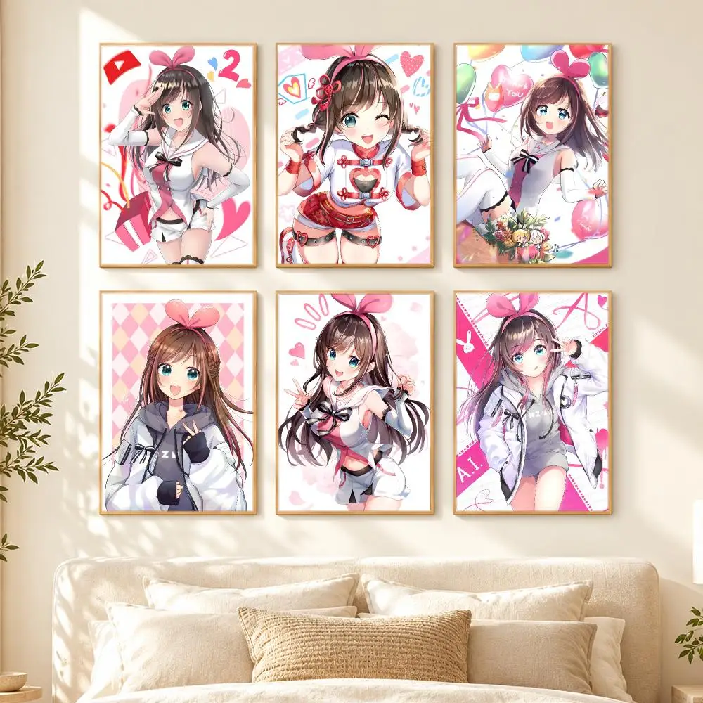 music Kizuna AI Poster Poster HD Printing Cozy Nordic Style for Home Decor for Living Room Bedroom Cafe Gift