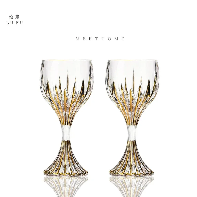 Hand-painted high-value red wine glasses luxury goblets home high-grade crystal glass creative wine glasses.