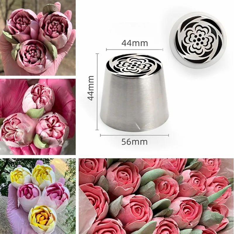 Stainless Steel Russian Pastry Nozzles Baking Cake Rose Flower Decoration Piping Cream Tools