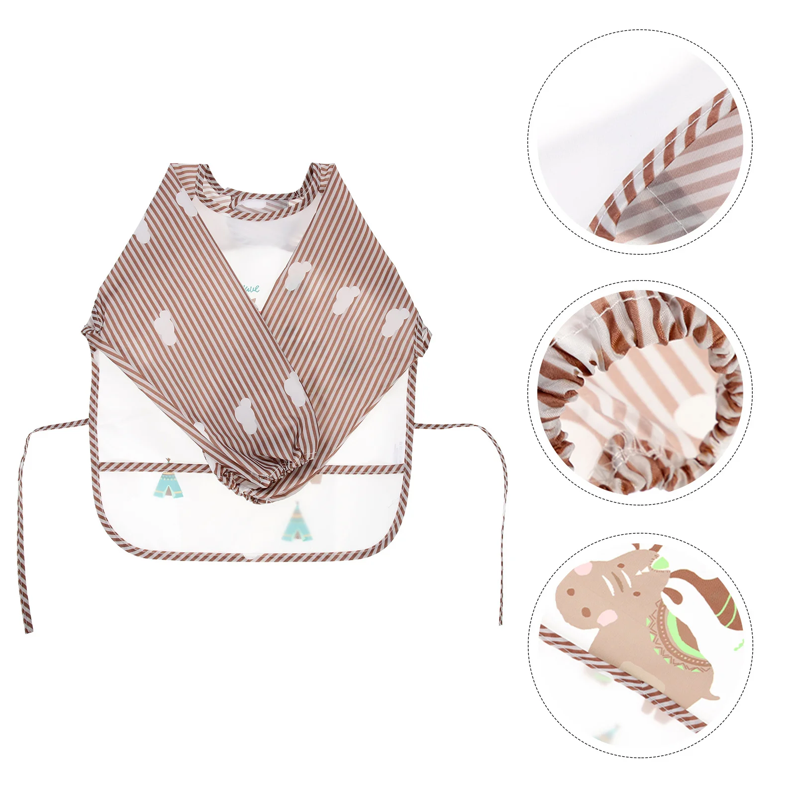 

Waterproof Baby Sleeved Bib Long Sleeve Infant Feeding Protective Smock Clothes Cover Food Pocket Baby Smock for Eating