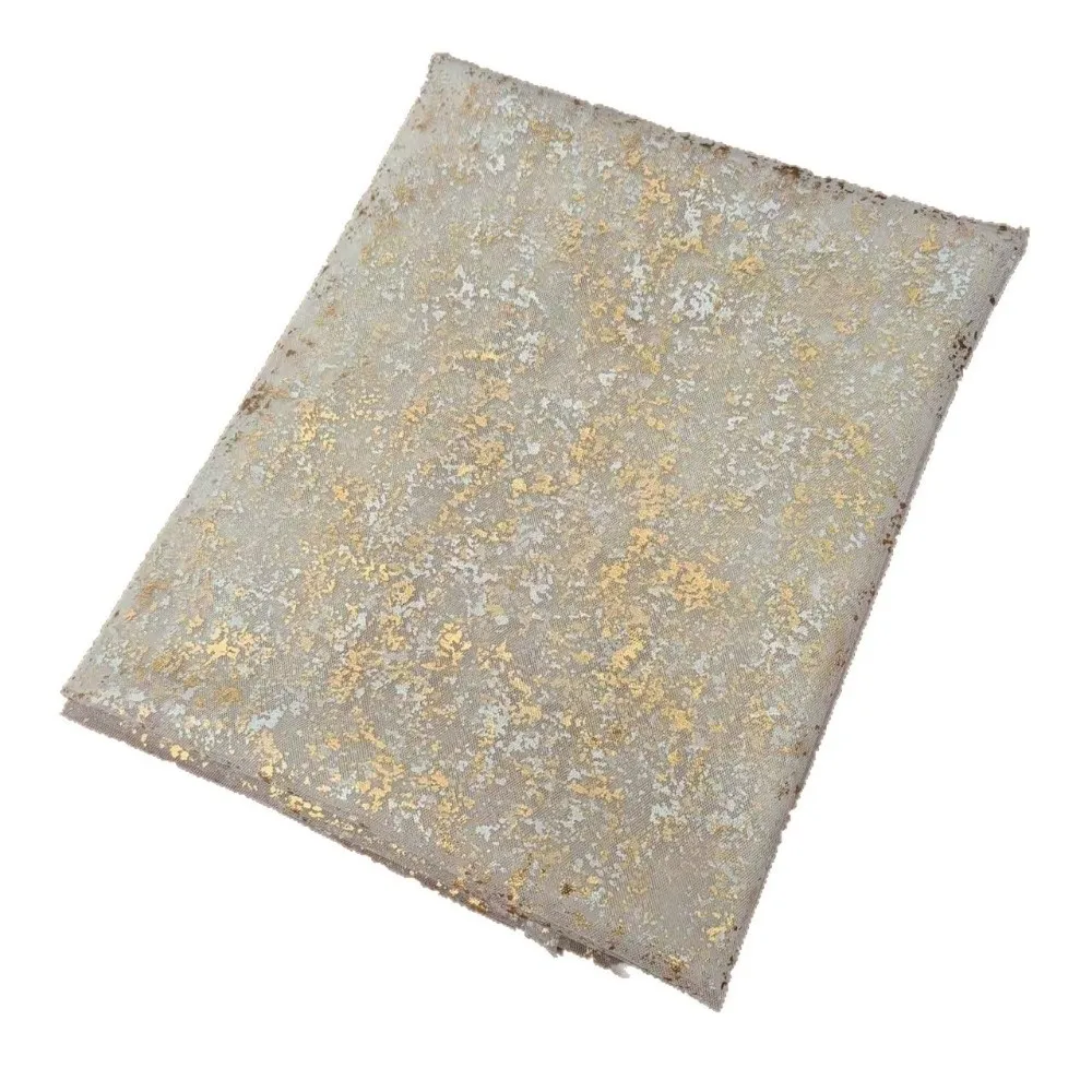 Golden Sequin Glitter Hot Stamping Table Flag Elegant European Style Glitter Table Runner Soft Luxury Sheer Tablecloth