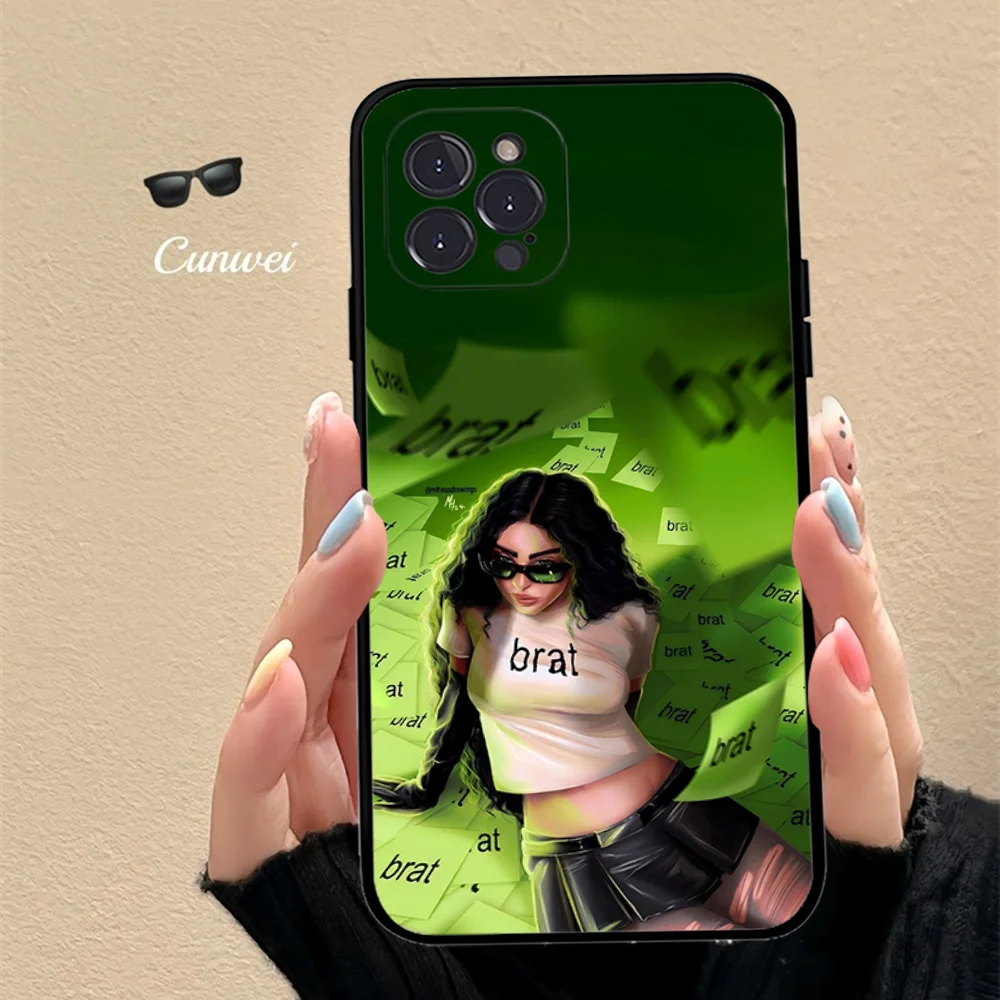 B-Brat C-Charli XCX Phone Case For iPhone 16 15 14 11 12 13 Mini Pro XS Max Cover 6 7 8 Plus X Funda Shell