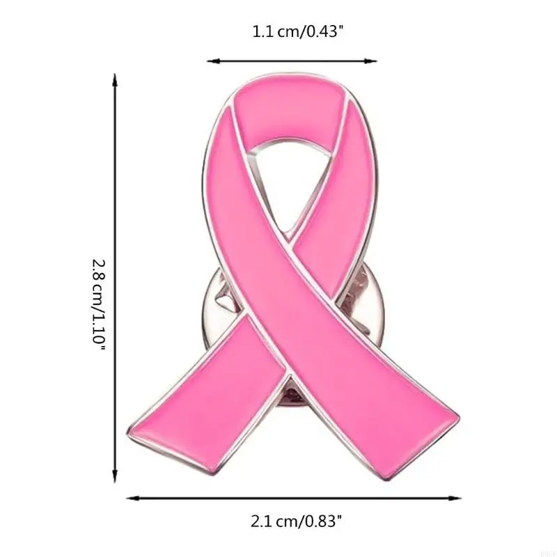B95F 핑크 리본 브로치 핀 유방암 인식 옷깃 핀 사려 깊은 귀중품
