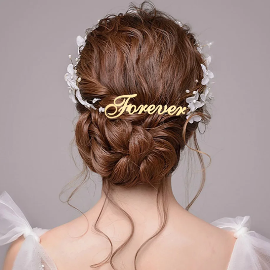 Custom Bridal Headband Flowers Bride Wedding Hair Vine Pearl Bridal Hair Accessories, Engagements Floral Hair Band for Brides