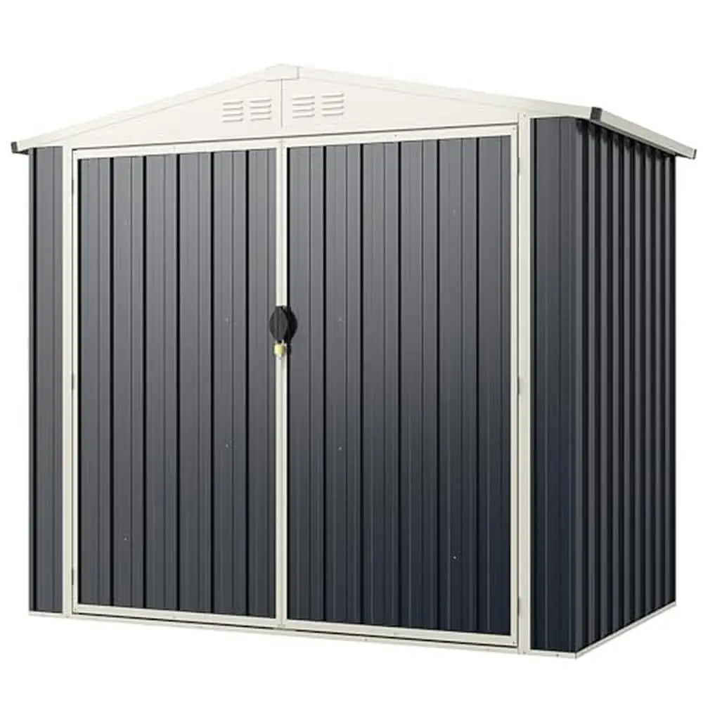 

Metal Outdoor Storage Shed 6.8 x 3.8 FT All-Weather Utility House Snap-on Assembly Rustproof Lockable Doors Efficient Storage