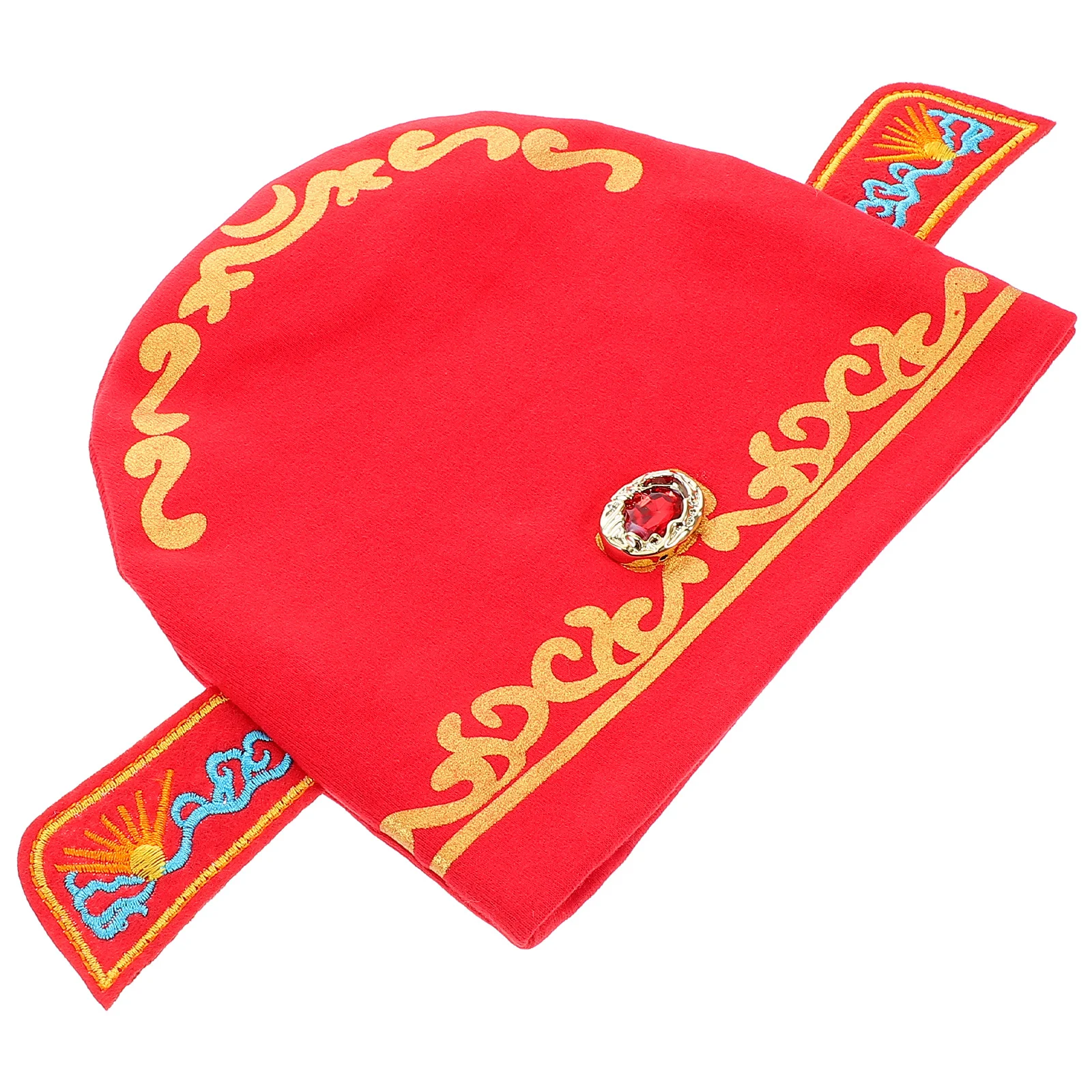 قبعة عيد الميلاد الأولى للأطفال من القطن الأحمر، قبعة ناعمة من Zhou Fortune Crown لالتقاط الصور الفوتوغرافية والحفلات والاحتفالات للجنسين لحديثي الولادة