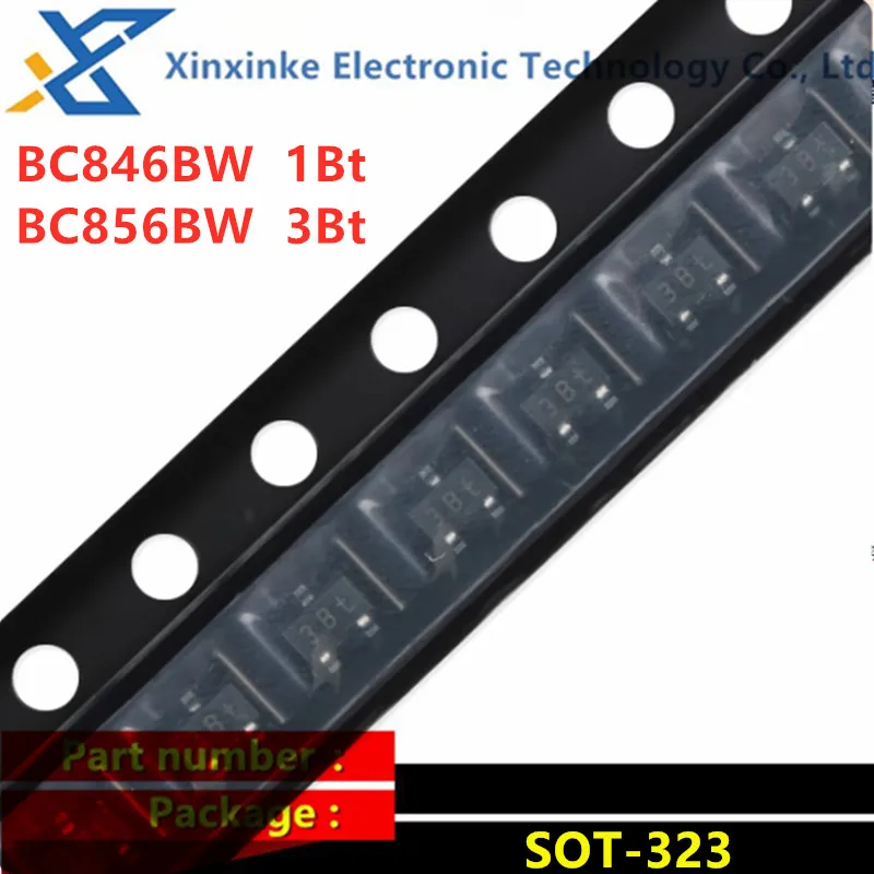 100PCS BC856BW,115 BC846BW,115 SOT-323 65V 100mA SMD Transistor BC846BW BC856BW Marking：1Bt 3Bt