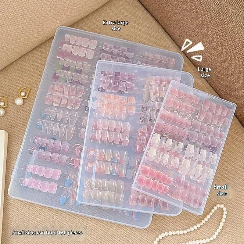 1Pcs Press On Nail Storage Box False Nail Tips Nail Display Stand Dustproof Transparent Empty Storage Color Card Book Nail Tools