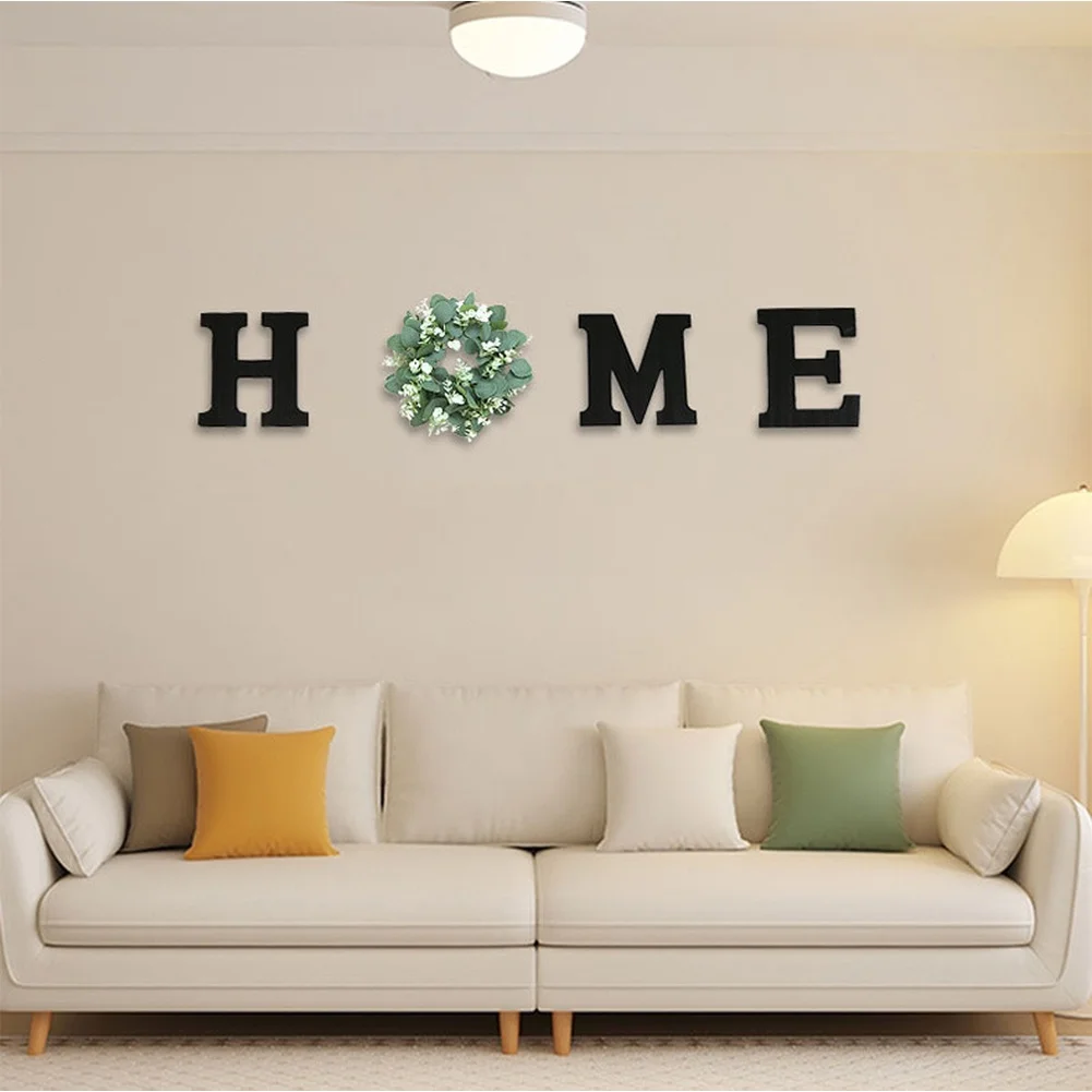As Picture Eucalyptus Leaf Garland Minimalist Wall Hanging Lifelike Eucalyptus Leaves Long-lasting Wooden Craft