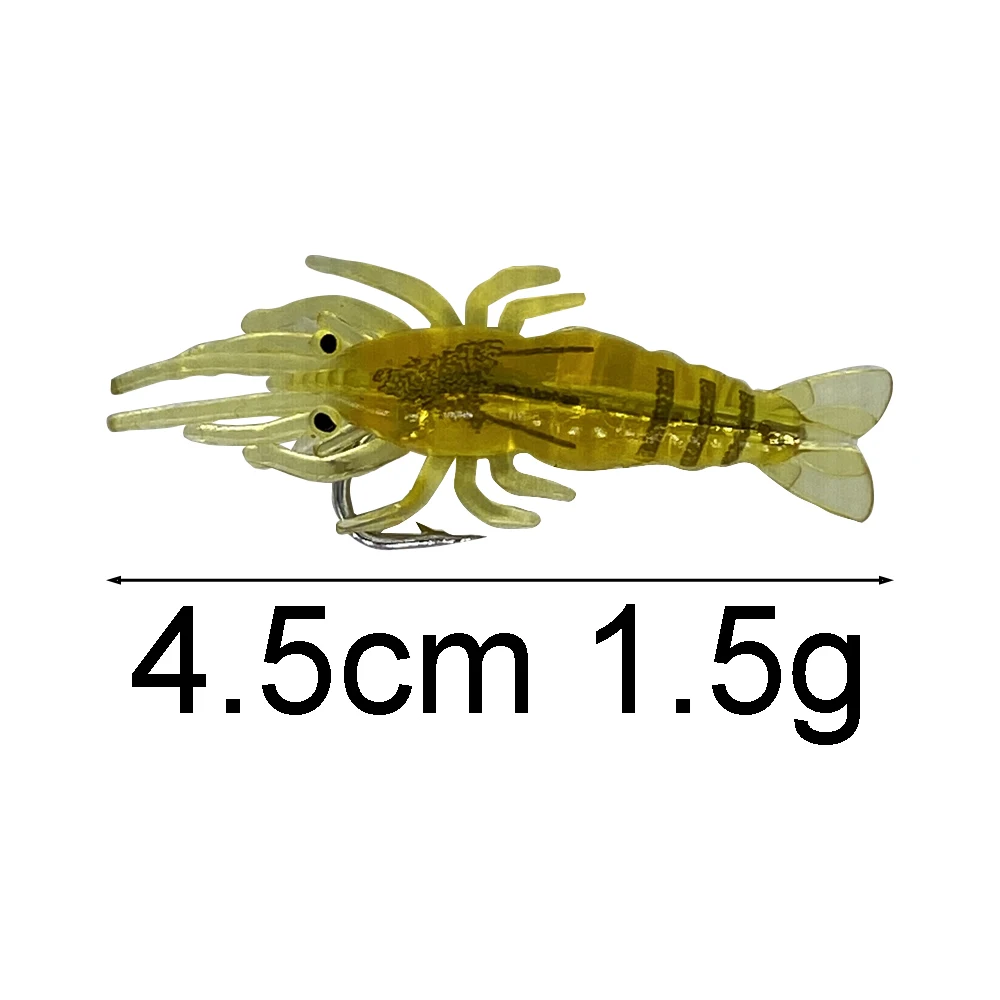 10Pcs 4cm 1.5g Soft Shrimp Shrimp Worm Shrimp Fishing Lure Tackle Luminous Wobbler Perch Carp Silicone Sharp Lure Artificial