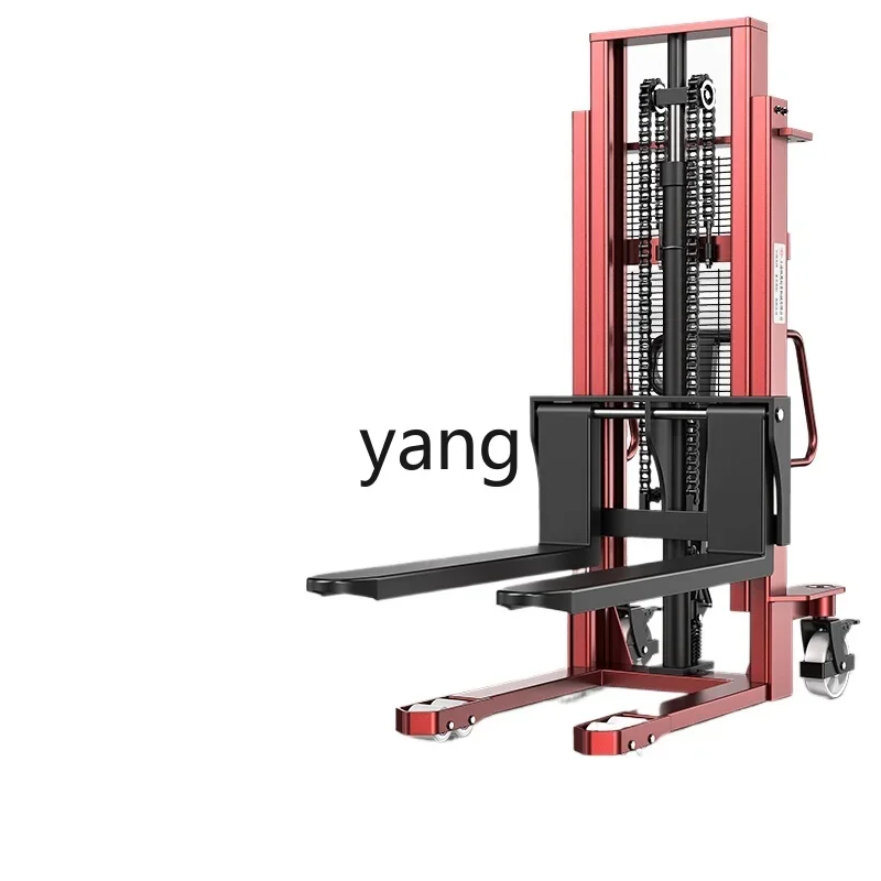 YJQ manual forklift hydraulic stacker small loading lift handling forklift