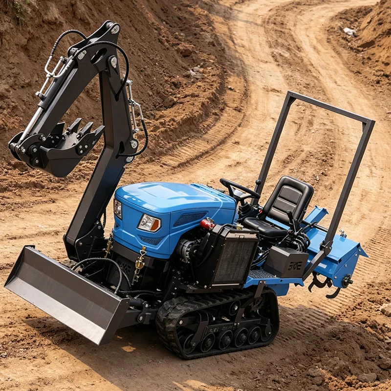 

Customized Hot-selling tracked rotary tractor, small farm machinery for ploughing and farmland cultivation