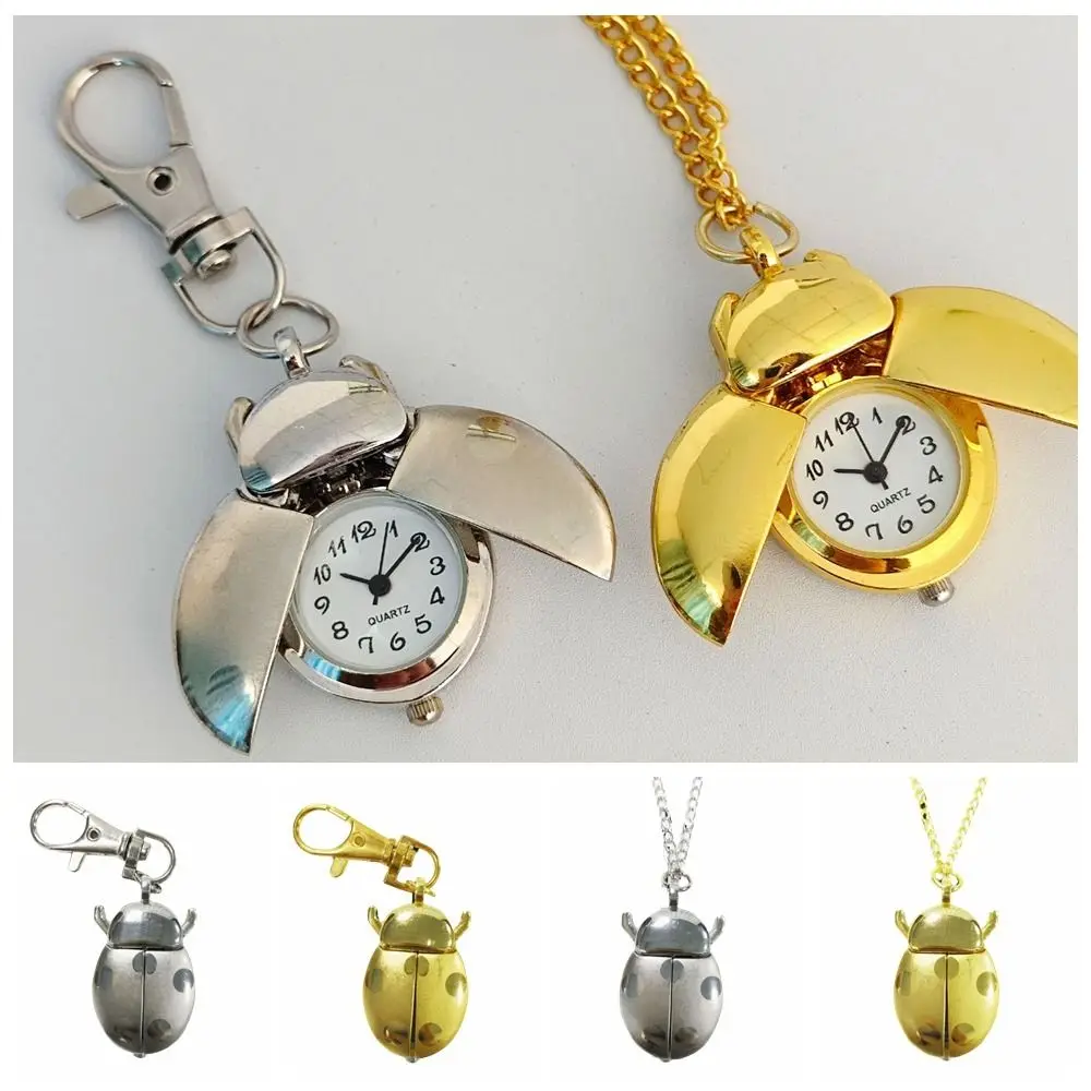 Fashion Alloy Beetle Pocket Watch Quartz Movement Retro Style Creative Quartz Watch Pendant Design Hanging Watch Decorative