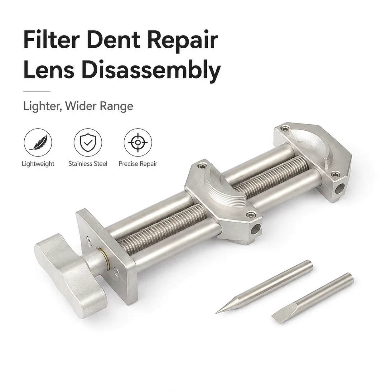 Stainless Steel Lens Repair Tool Adjustable Lens Spanner Wrench Filter Dent Repair Camera Lens Disassembly Tool 14-108mm