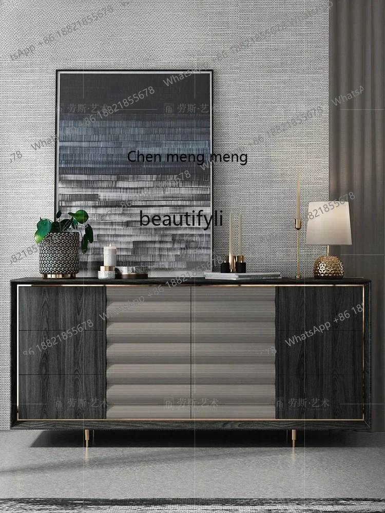 X Entrance cabinet Light luxury  entry cabinet American solid wood foyer Italian postmodern multifunctional dining side cabinet